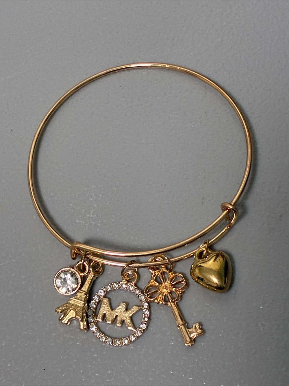 Gold-Tone Charm Bangle Bracelet